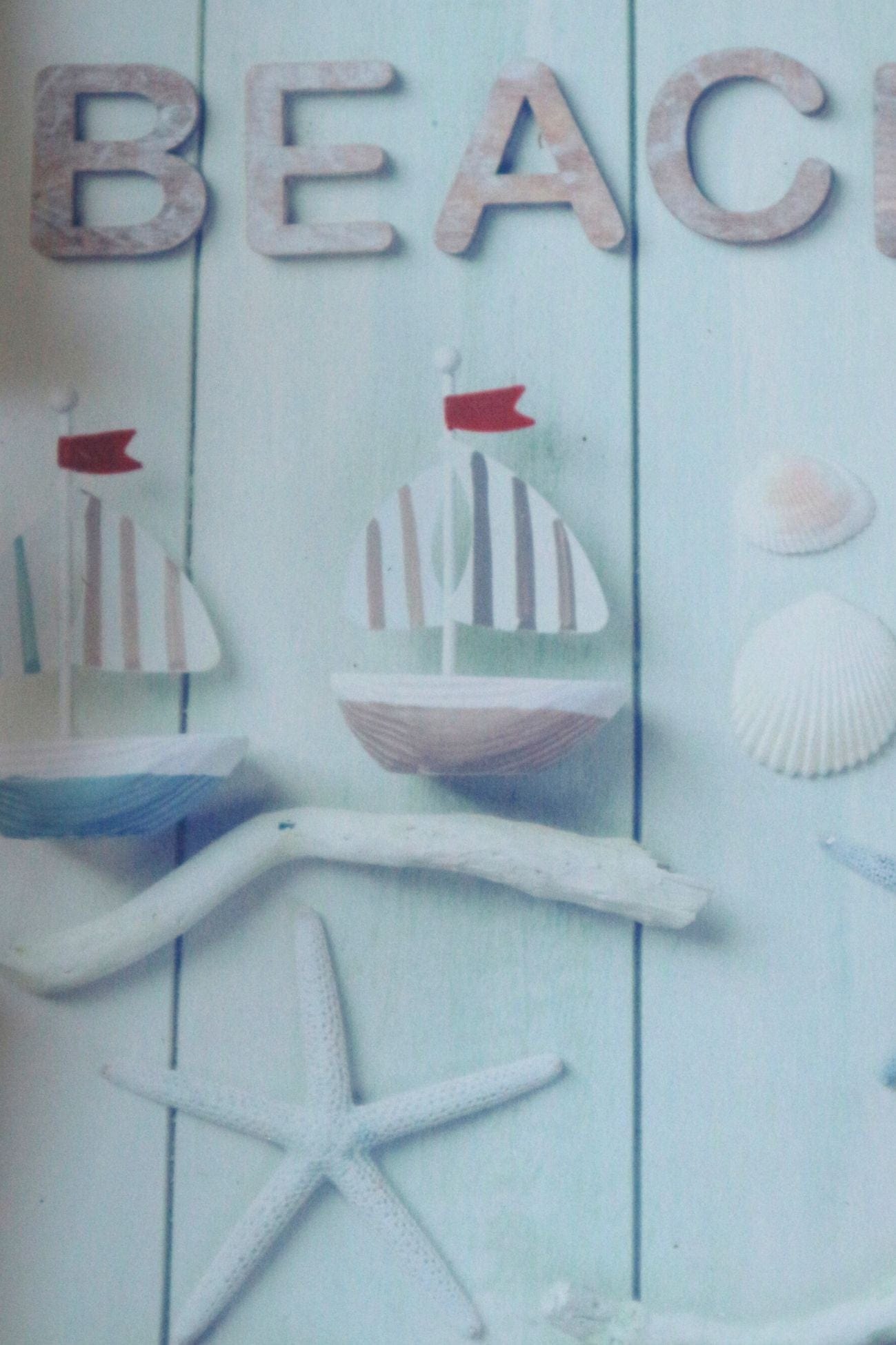 Item International Seaside Beach Seaside Beach - Vassoio piccolo in legno con manici e immagine marina | Item International