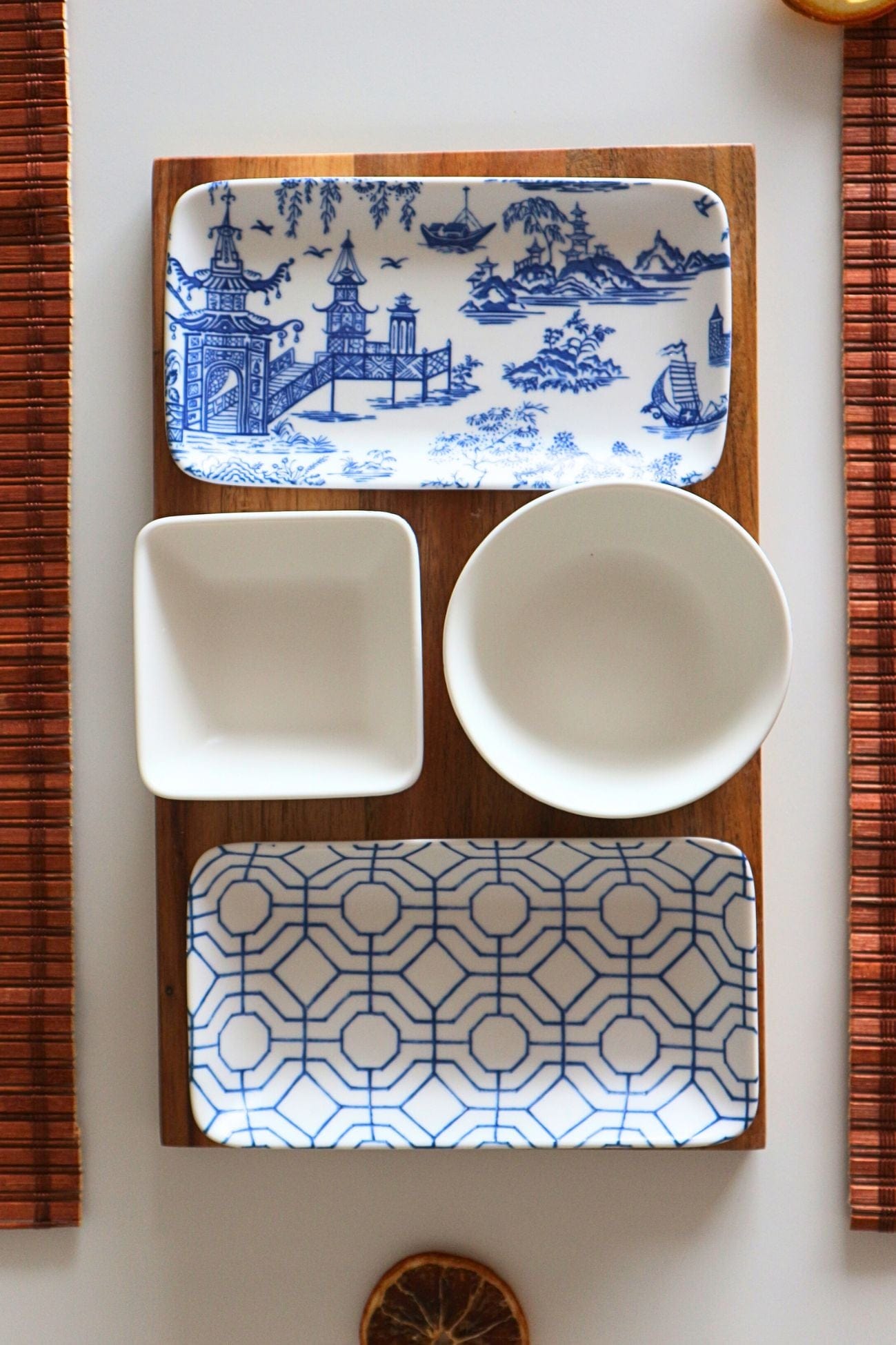 Item International Shizu Shizu - Set da aperitivo in porcellana e acacia in stile orientale | Item International