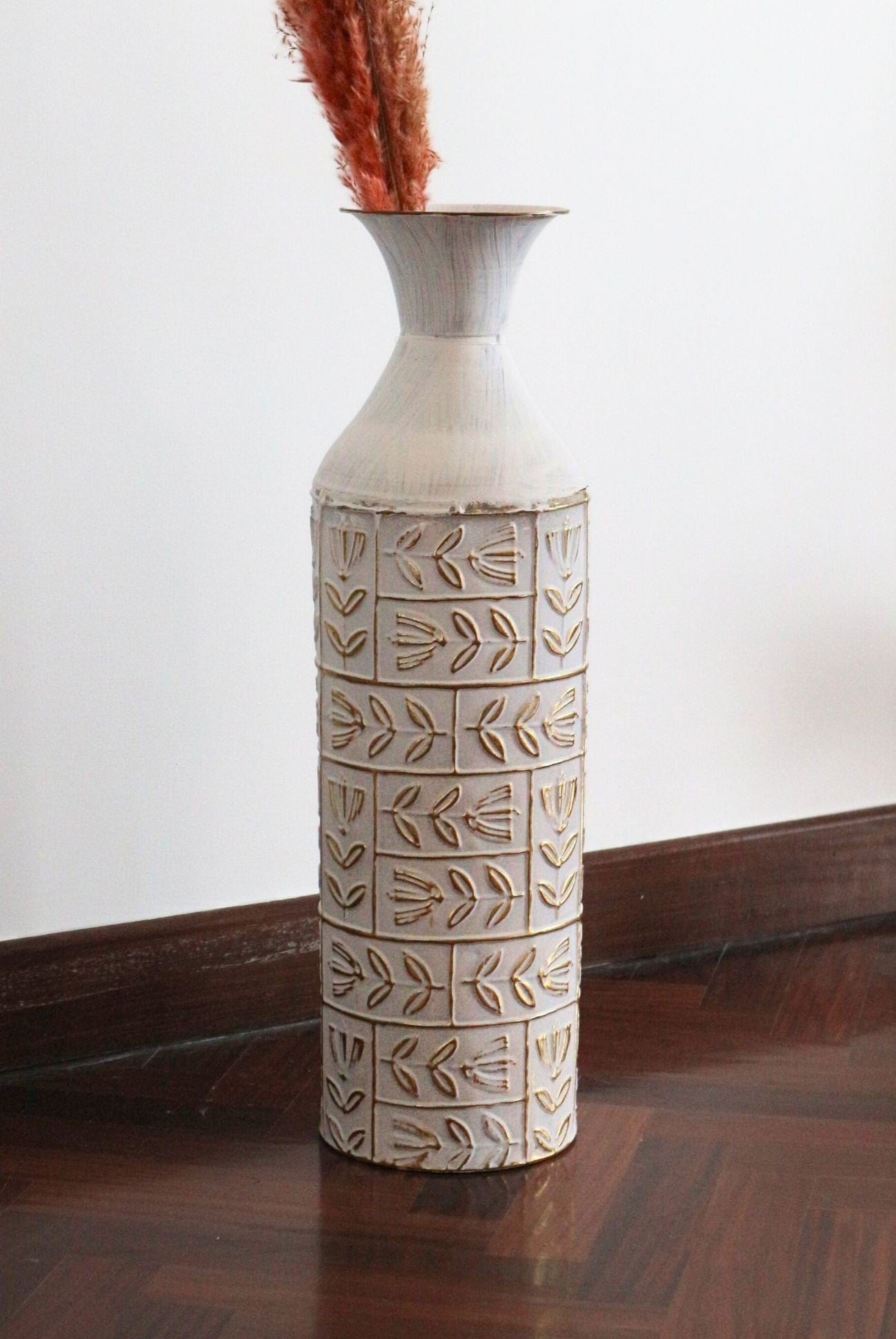 Item International Viha Viha - Vaso grande in metallo in stile boho | Item International