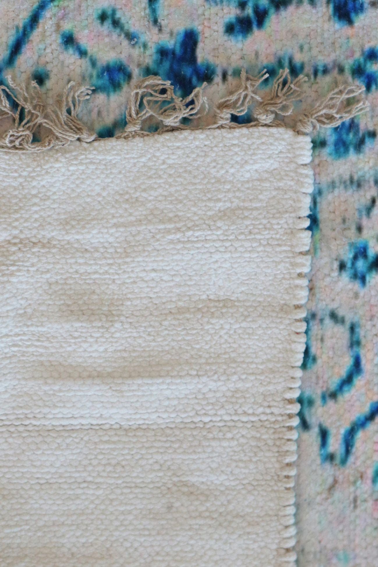 Item International Zariel Zariel - Tappeto in ciniglia di cotone azzurro con motivi etnici 120x180 | Item International