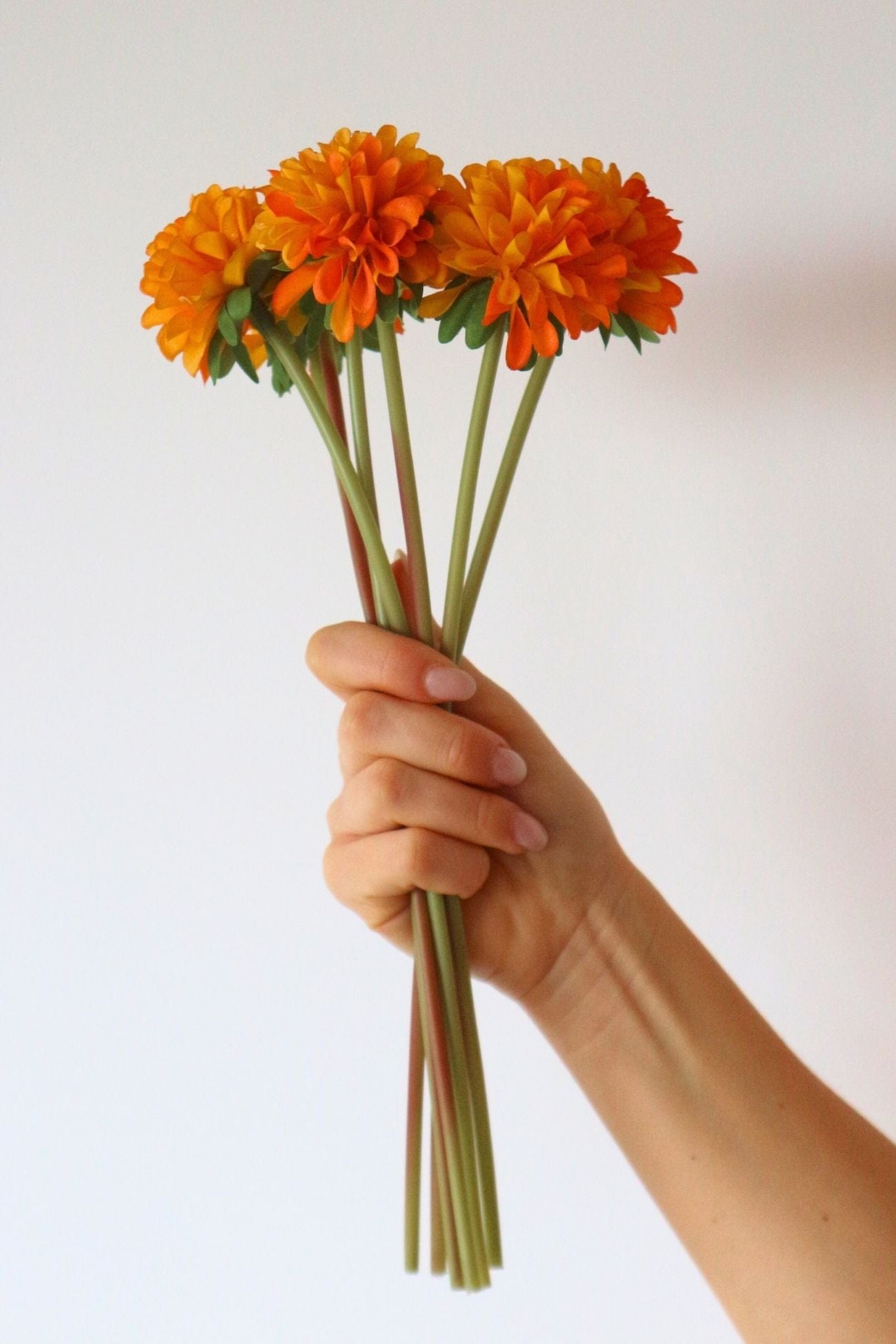 Jolipa Dahlia Dahlia - Mazzo di 7 dalie artificiali color arancione 33 cm | Jolipa