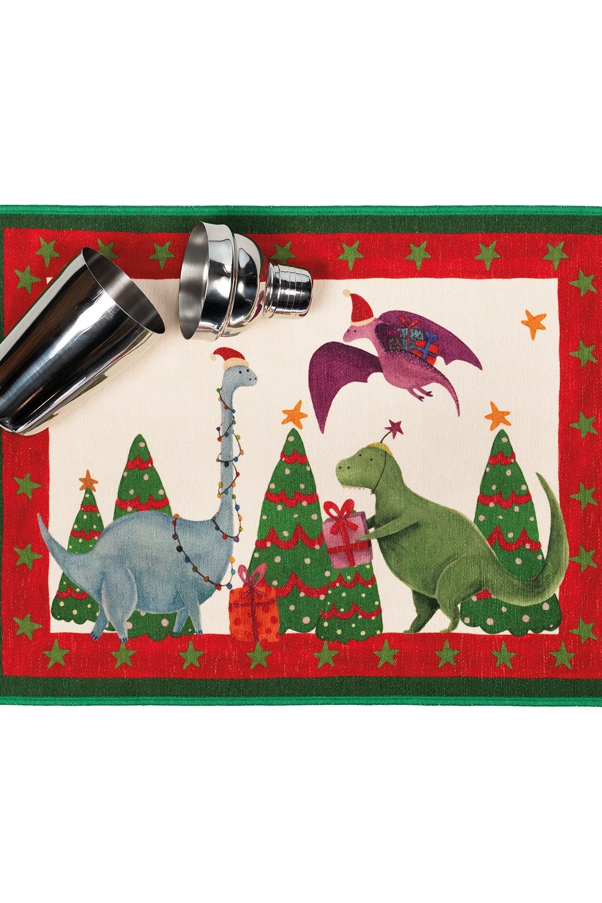 Jurassic Xmas - set di 2 tovagliette americane ambientate a tavola