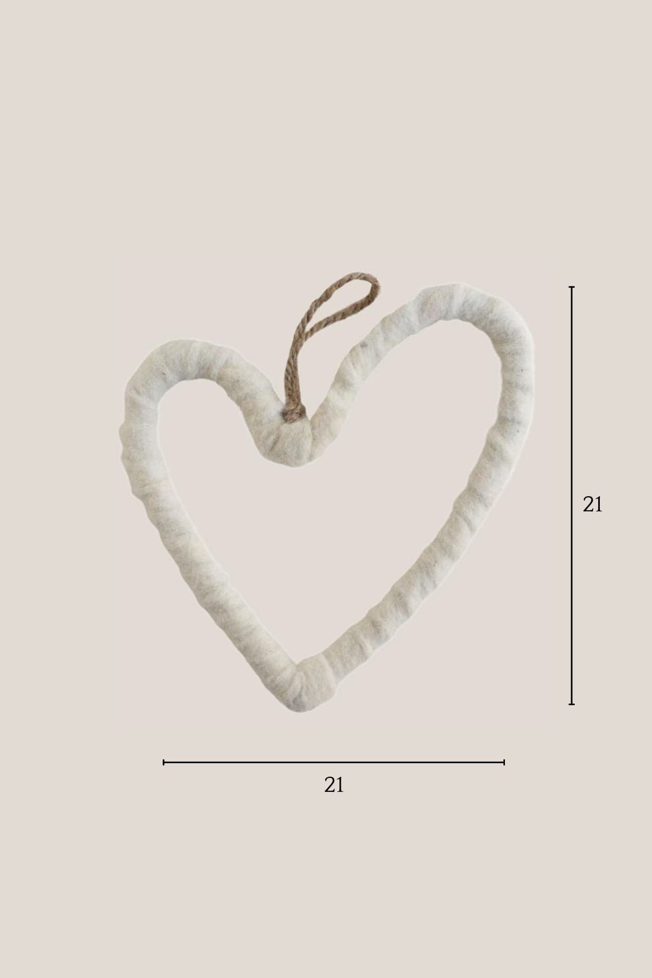 Luxe Lodge Abba Abba - Ciondolo a forma di cuore in lana cotta | Luxe Lodge