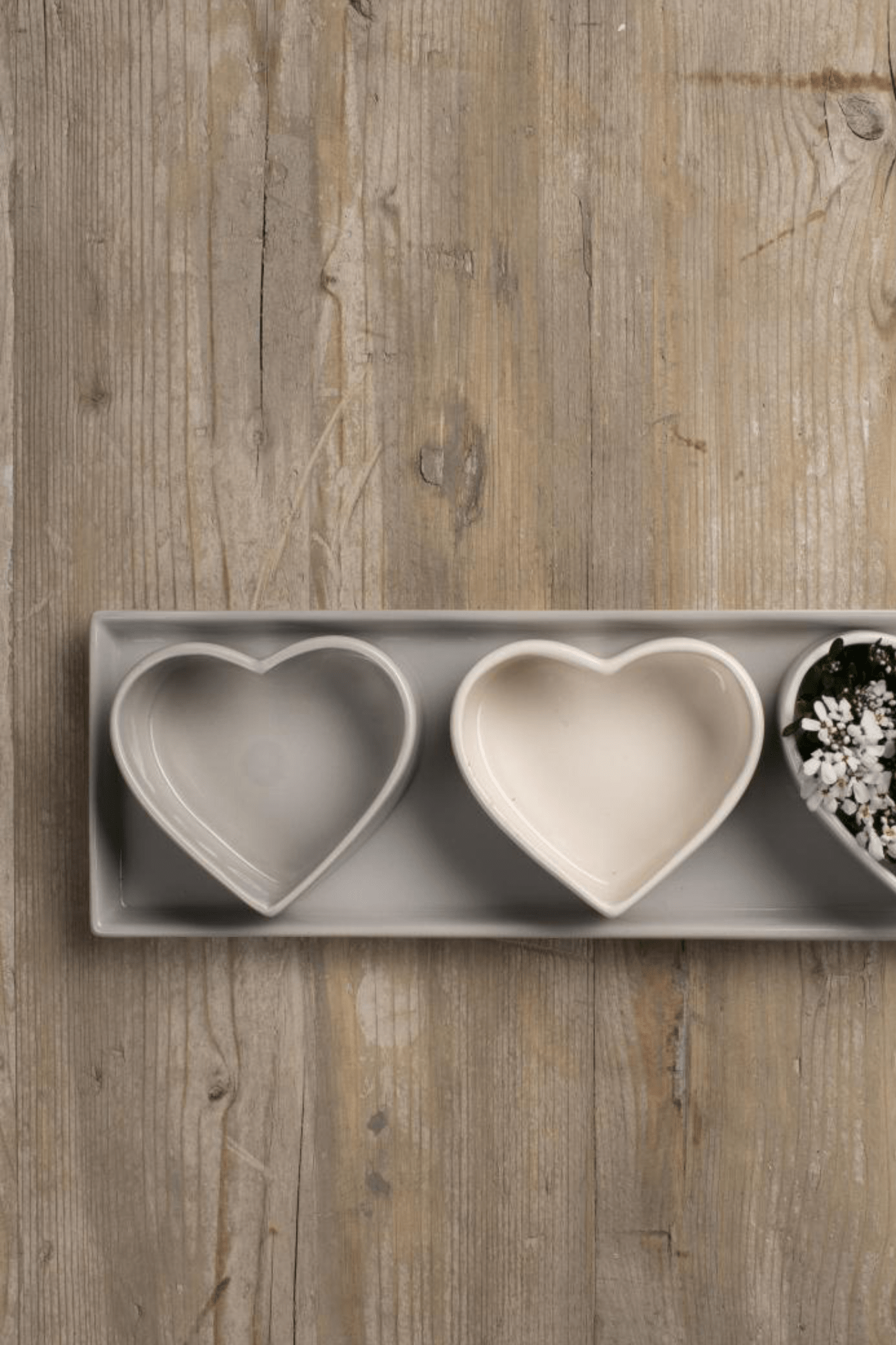 Luxe Lodge Cuore Coppetta a forma di cuore in ceramica grigia