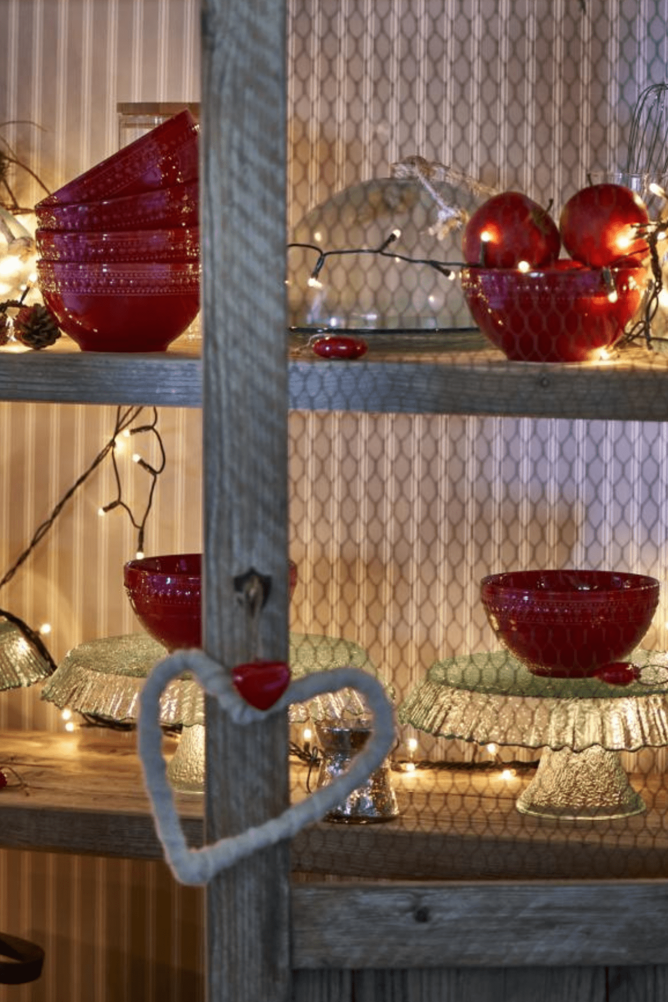 Luxe Lodge Jingle Bells Ciotola in ceramica rossa