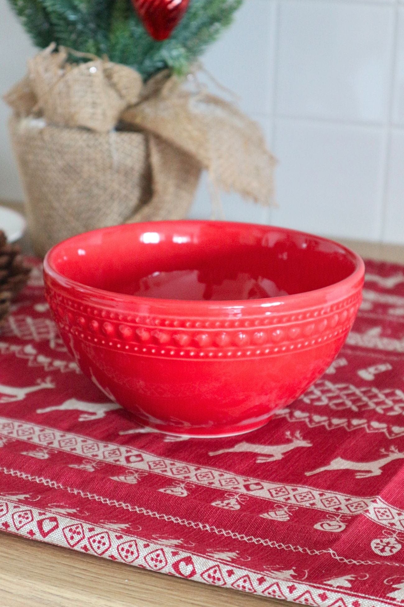 Luxe Lodge Jingle Bells Jingle Bells - Ciotola in ceramica rossa | Luxe Lodge