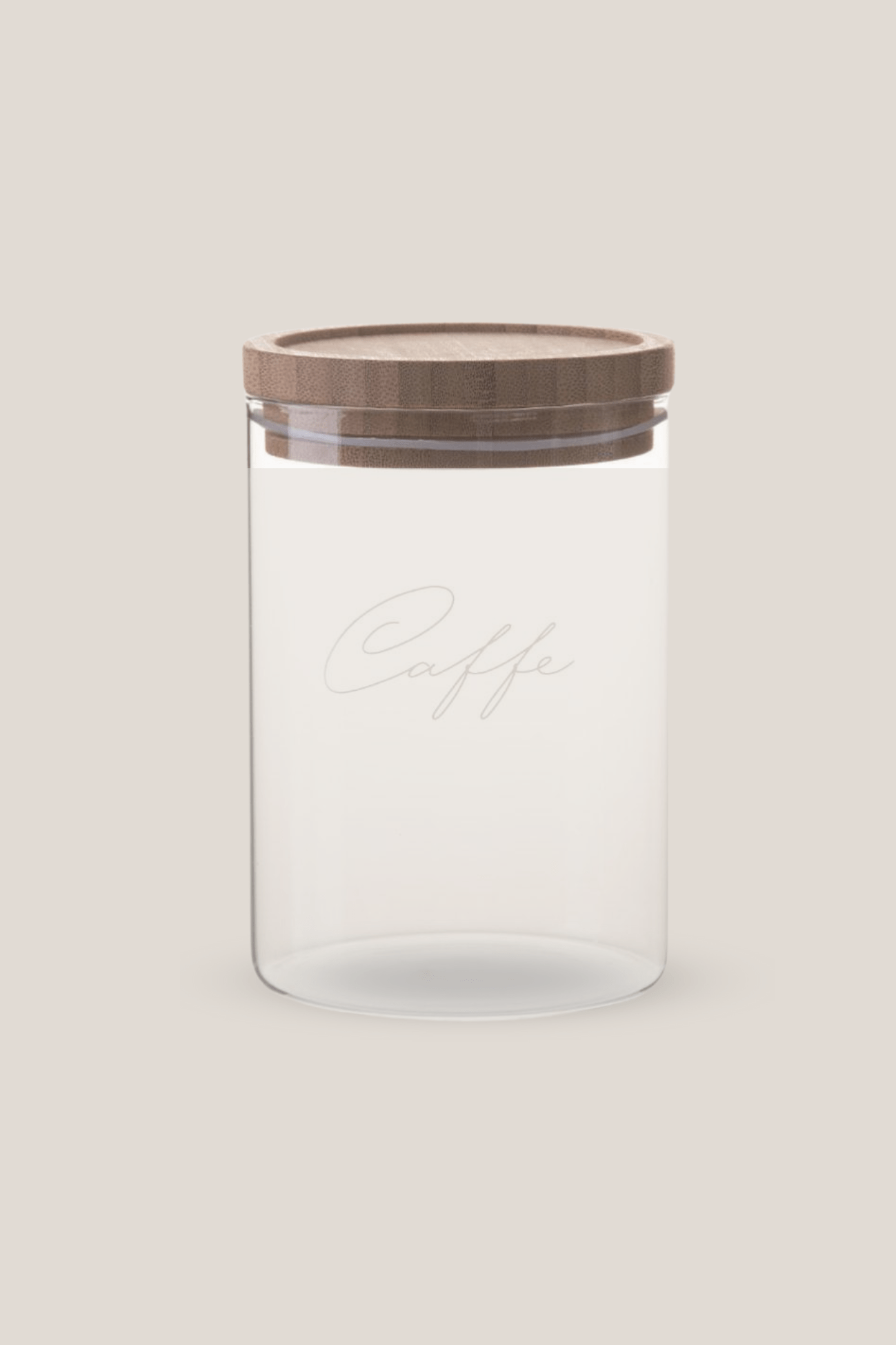 Barattolo per caffè in vetro con tappo ermetico in legno
