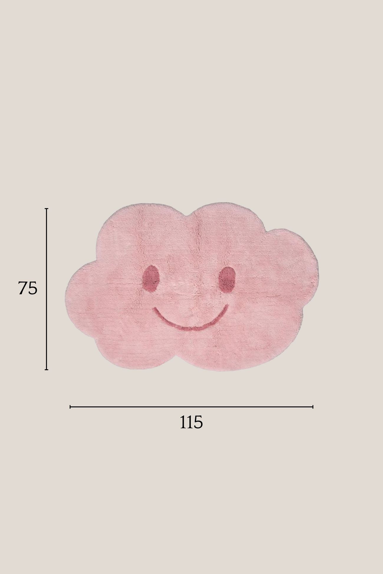 Nattiot Nimbus Nimbus - Tappetino nuvoletta rosa in cotone 115x75 | Nattiot