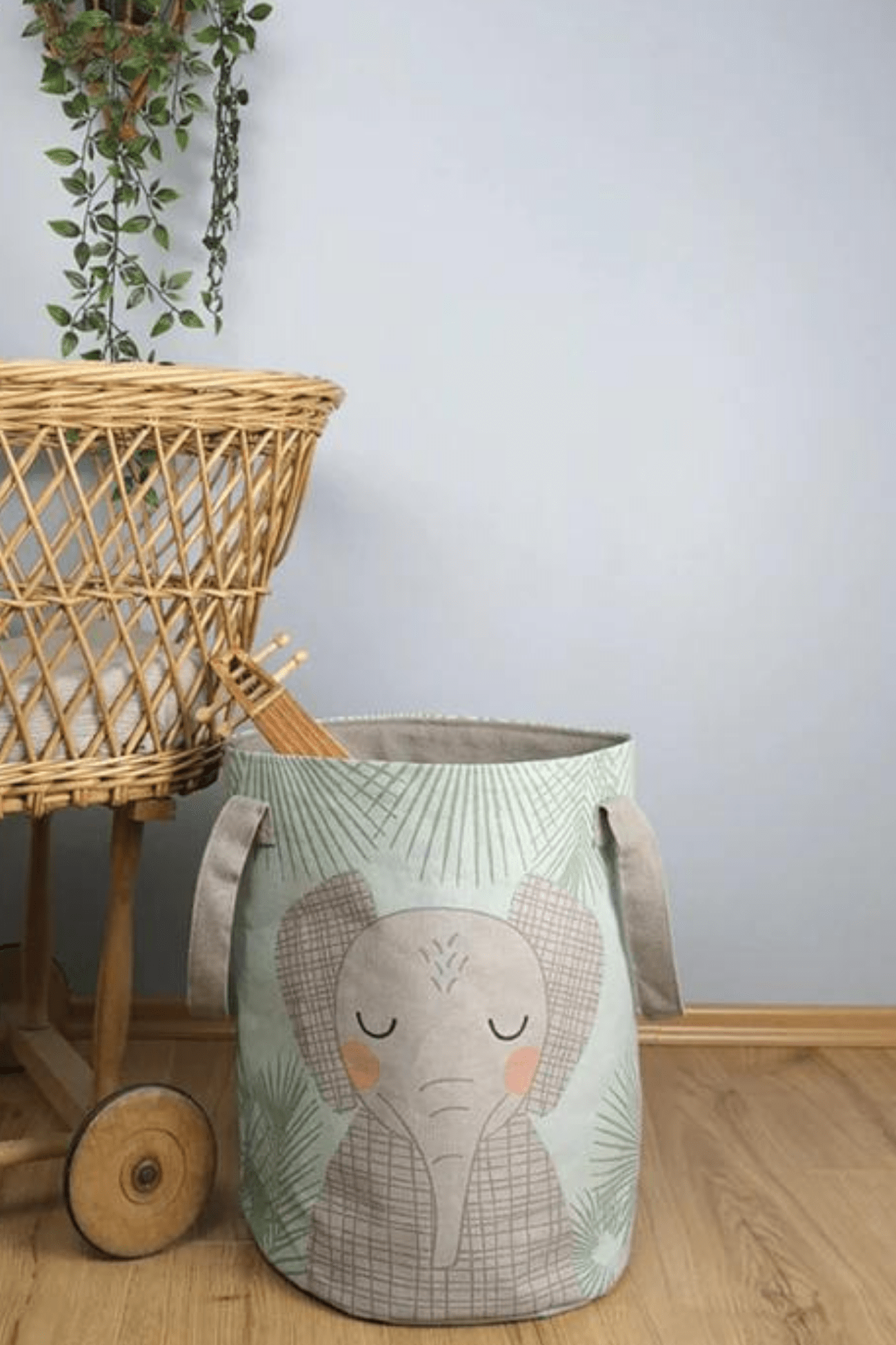 Nattiot Nisù Elefante - Cesto portaoggetti in cotone per bambini