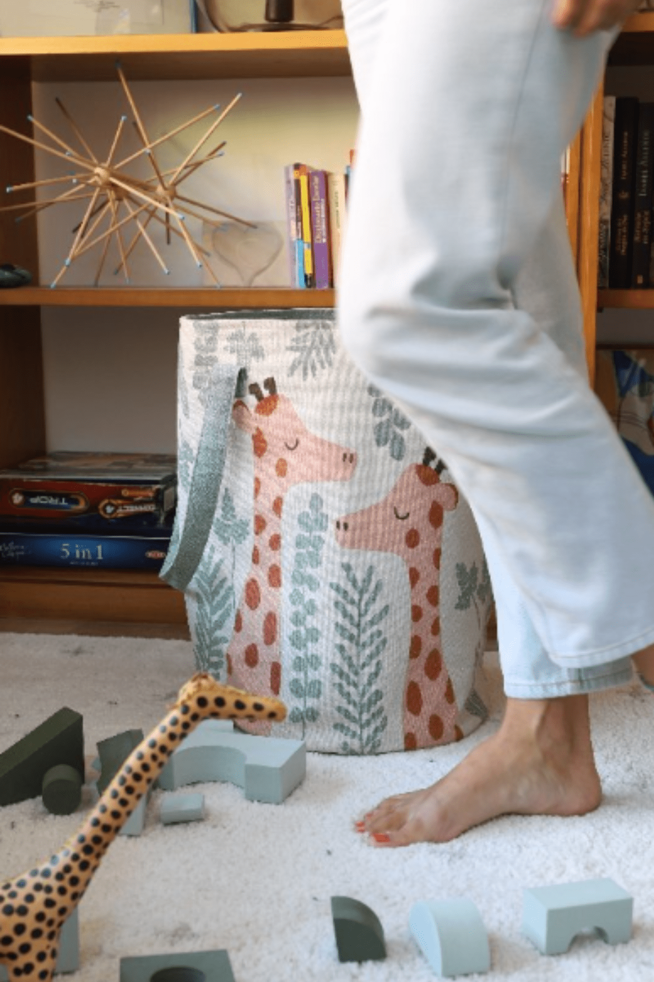 Nattiot Nisù Giraffa - Cesto portaoggetti in cotone per bambini
