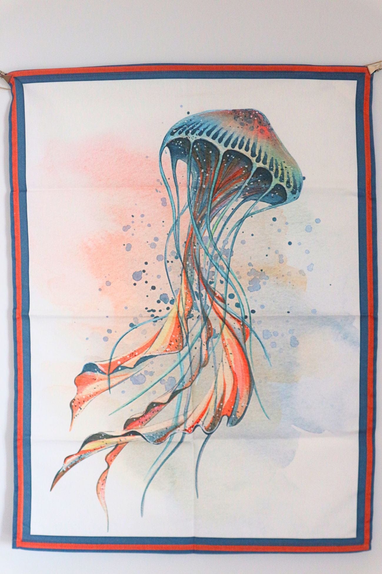 Nuvole di Stoffa Nautilus Nautilus - Canovaccio in cotone in stile marinaro con medusa | Nuvole di Stoffa