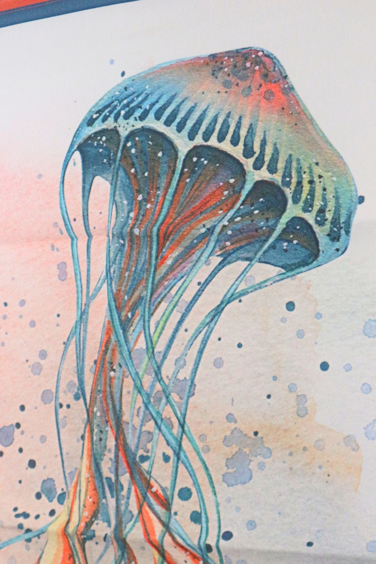 Nuvole di Stoffa Nautilus Nautilus - Canovaccio in cotone in stile marinaro con medusa | Nuvole di Stoffa