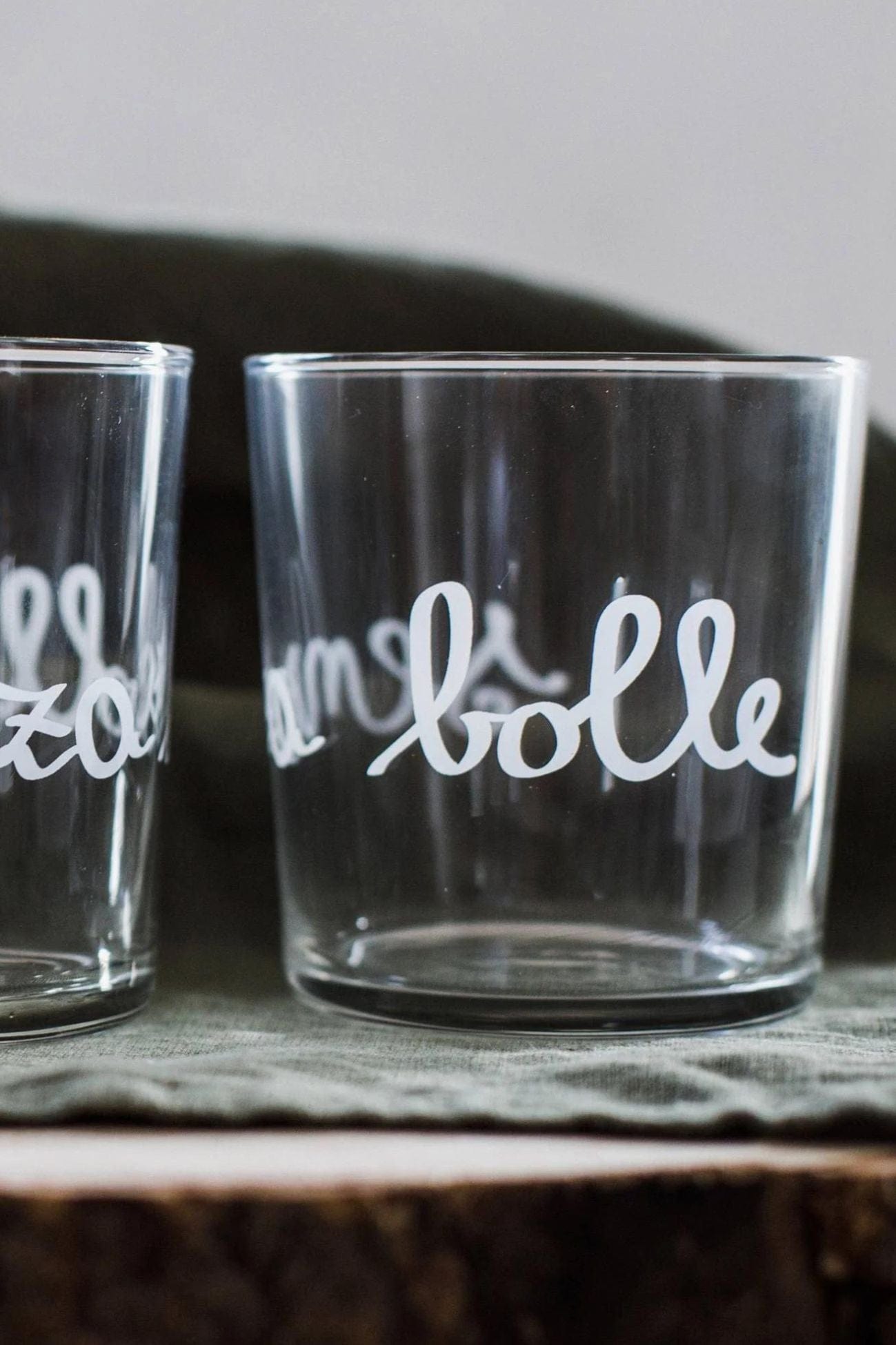 Simple Day Senza Bolle Senza Bolle - Bicchiere in vetro temperato con decori serigrafati 370ml | Simple Day