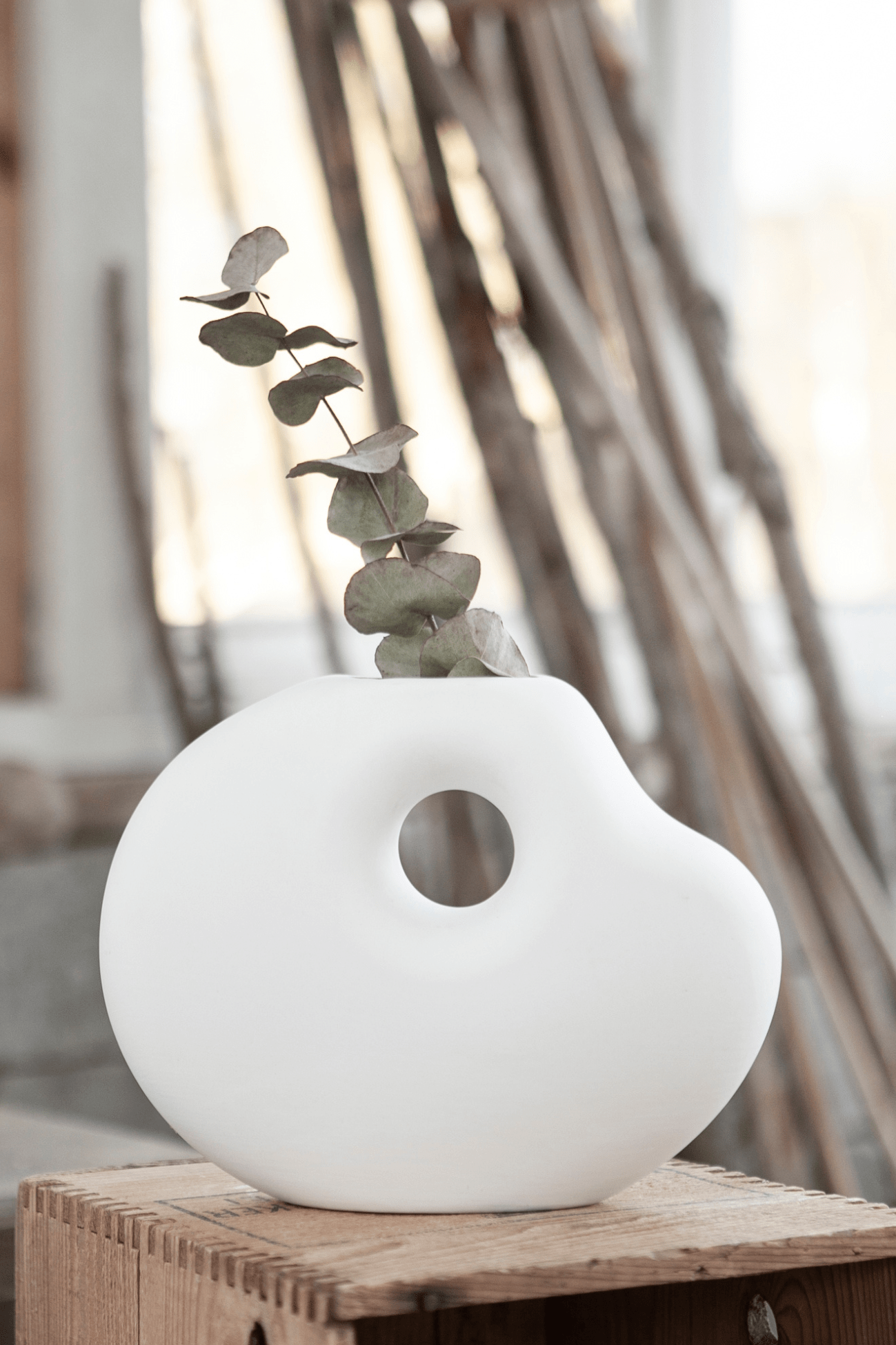 Storefactory Scandinavia Lunden Vaso di design in ceramica bianca opaca