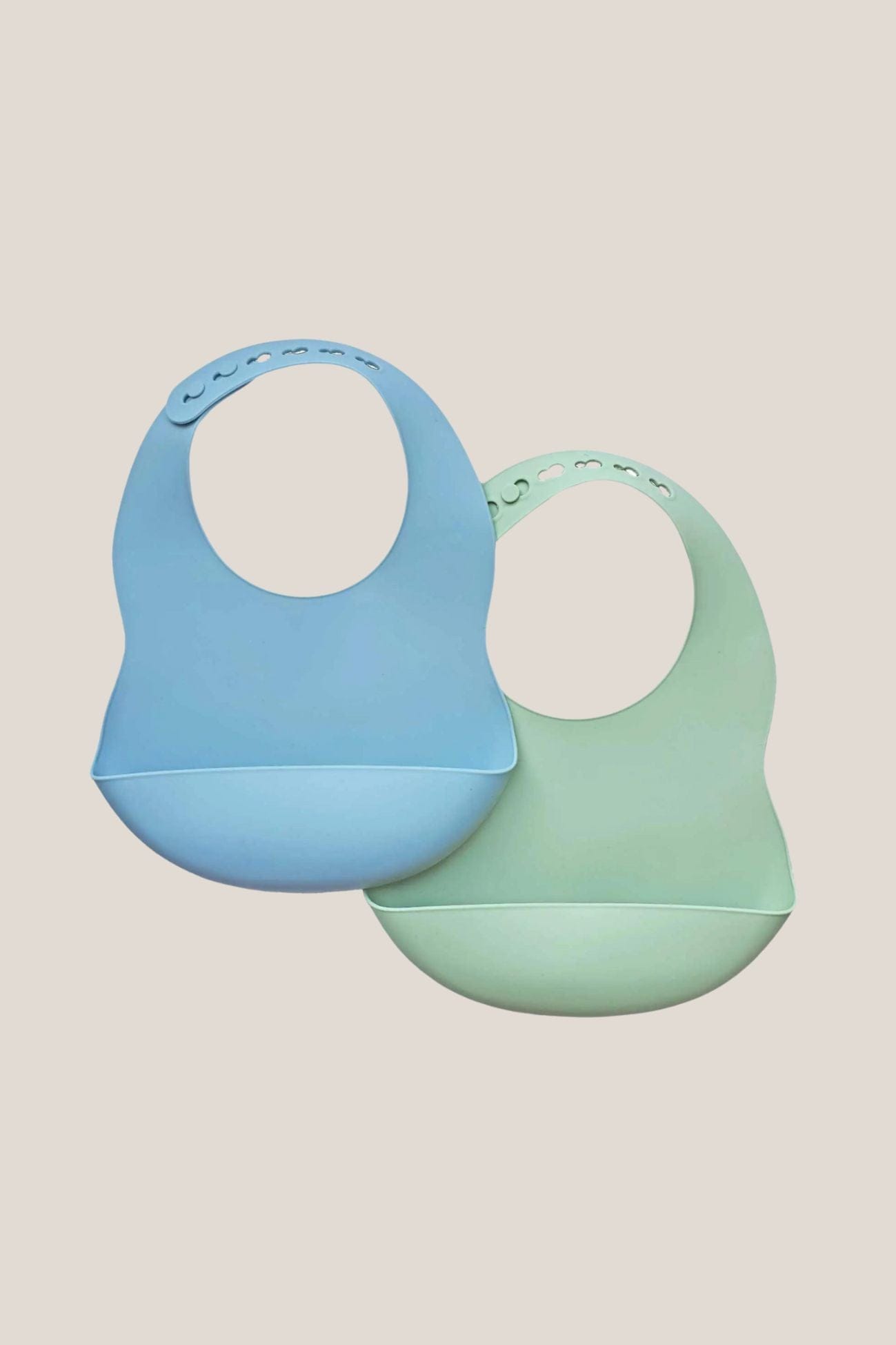 Summerville Organic Knebel Knebel - Set di 2 bavaglini in silicone alimentare azzurro/verde | Summerville Organic