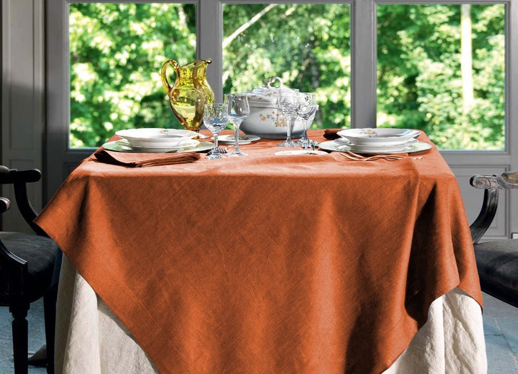 Dettaglio tessuto Tiziano Pumpkin - Tessitura Toscana Telerie